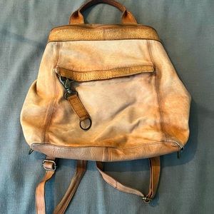 Free People Tan Leather Backpack
